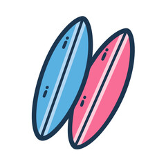 vector illustration of a set of three surf