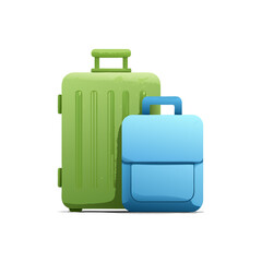 suitcases isolated on white background