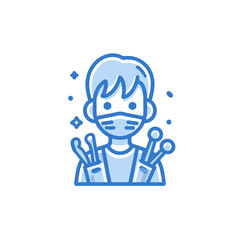 boy with blue eyes vector