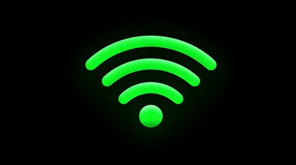 Glowing wireless network signal icon