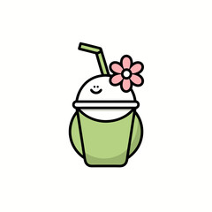 vector illustration of a green watering can