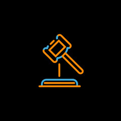 hammer icon on blue background