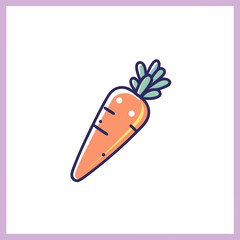 vector illustration of a carrot with leaf