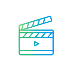 movie clapper board vector icon