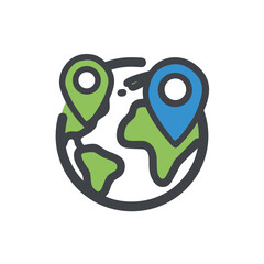 earth globe icon vector