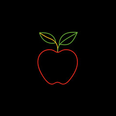 red apple with heart