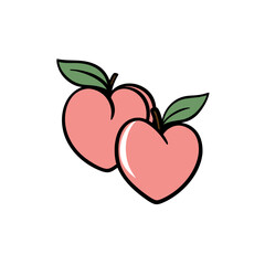 apple, fruit, food, leaf, vector, illustration, healthy, 