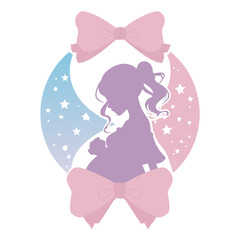 little girl with a rabbit