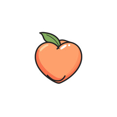 apple, fruit, food, leaf, vector, healthy, illustration, 