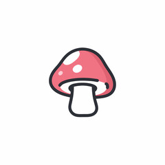 red mushroom on white background