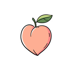 red apple with heart