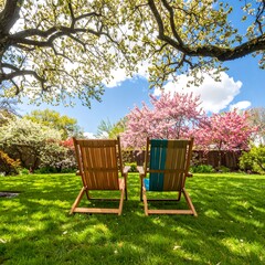 Backyard Relaxation Spot Springtime