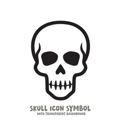 Skull Icon Symbol Vector Illustration in Black and White