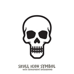 Skull Icon Symbol Vector Illustration in Black and White