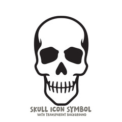 Skull Icon Symbol Vector Illustration in Black and White