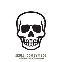 Skull Icon Symbol Vector Illustration in Black and White