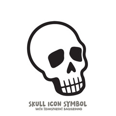 Skull Icon Symbol Vector Illustration in Black and White