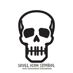 Skull Icon Symbol Vector Illustration in Black and White