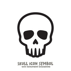 Skull Icon Symbol Vector Illustration in Black and White