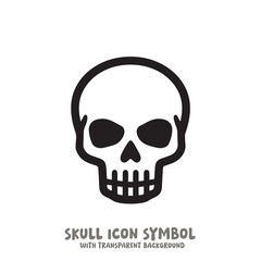 Skull Icon Symbol Vector Illustration in Black and White