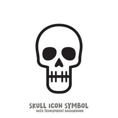 Skull Icon Symbol Vector Illustration in Black and White