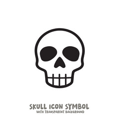 Skull Icon Symbol Vector Illustration in Black and White