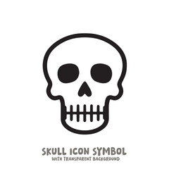 Skull Icon Symbol Vector Illustration in Black and White