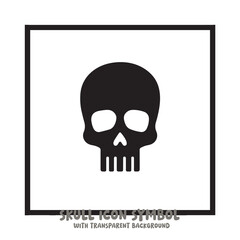 Skull Icon Symbol Vector Illustration in Black and White