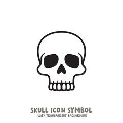Skull Icon Symbol Vector Illustration in Black and White