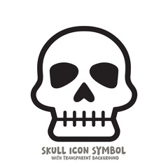 Skull Icon Symbol Vector Illustration in Black and White
