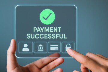 Fototapeta premium A transparent digital display shows the message 