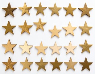 Obraz premium golden stars isolated on white background