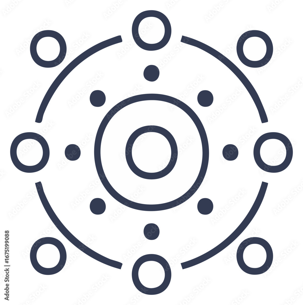 Poster abstract circular design element in dark blue