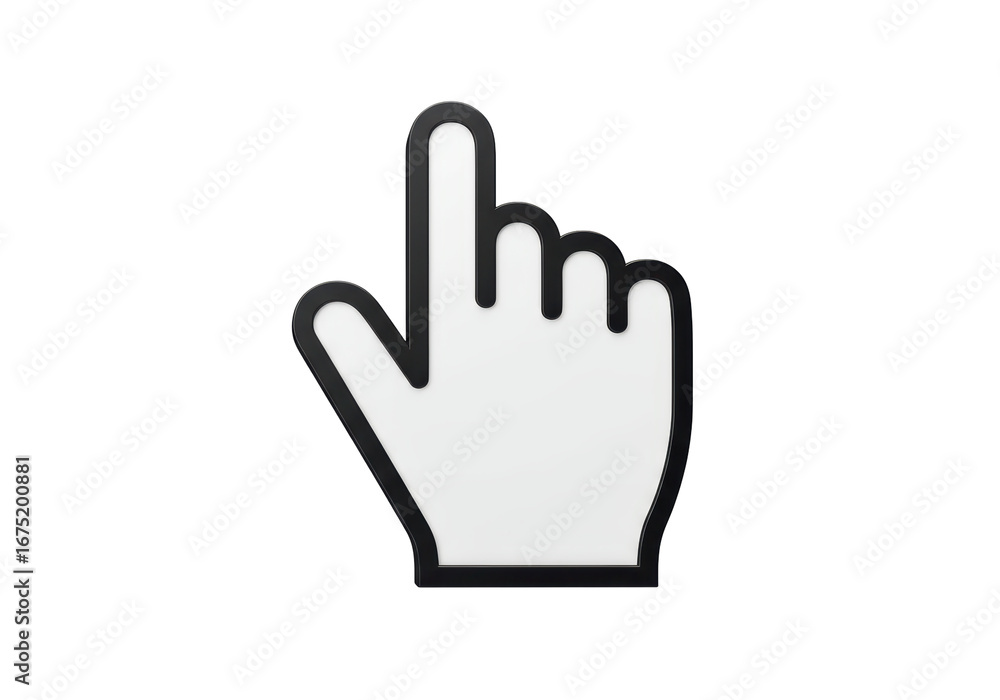Poster isolated hand cursor pointing up icon for website and computer interface with no background