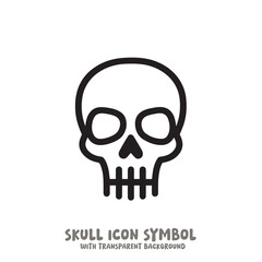 Skull Icon Symbol Vector Illustration in Black and White