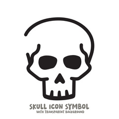 Skull Icon Symbol Vector Illustration in Black and White