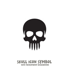 Skull Icon Symbol Vector Illustration in Black and White