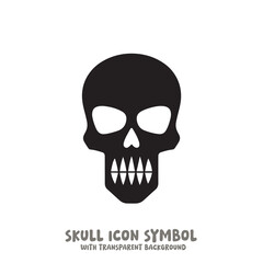 Skull Icon Symbol Vector Illustration in Black and White