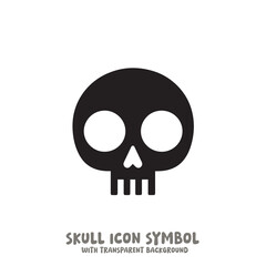 Skull Icon Symbol Vector Illustration in Black and White