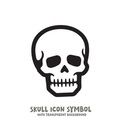 Skull Icon Symbol Vector Illustration in Black and White