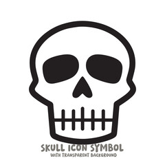 Skull Icon Symbol Vector Illustration in Black and White