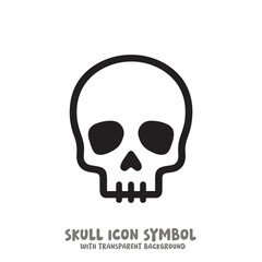 Skull Icon Symbol Vector Illustration in Black and White