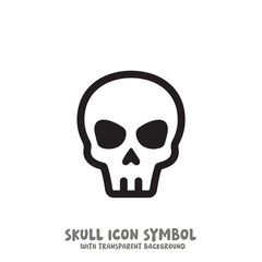 Skull Icon Symbol Vector Illustration in Black and White