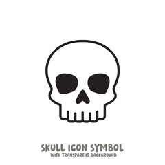 Skull Icon Symbol Vector Illustration in Black and White