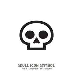 Skull Icon Symbol Vector Illustration in Black and White