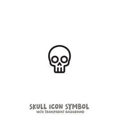Skull Icon Symbol Vector Illustration in Black and White