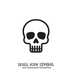 Skull Icon Symbol Vector Illustration in Black and White