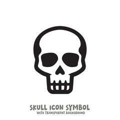 Skull Icon Symbol Vector Illustration in Black and White