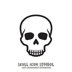 Skull Icon Symbol Vector Illustration in Black and White