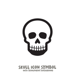 Skull Icon Symbol Vector Illustration in Black and White